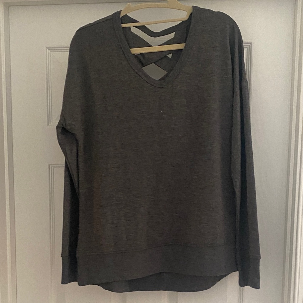 Balance Collection Men's Charcoal V-Neck Sweater with Crisscross Back
